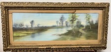 Old Antique Landscape signed Claude monet Renoir Van gogh era 1900s original picture