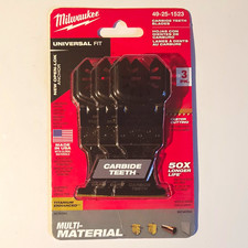 Milwaukee 49-25-1523 Carbide Teeth Universal Fit Oscillating Blades 3-Pack picture