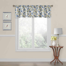 Navarra Farmhouse Scalloped Valance 52x16 Inch Rod Pocket Curtain Porcelain picture