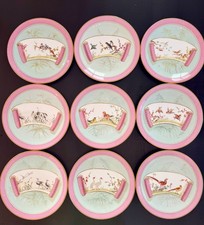 Antique 1874 Royal Worcester Dessert Plates Hand Painted Birds, Japonisme - 9