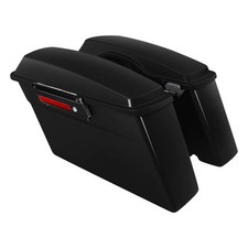 Black Hard Saddlebags W Lids Black Latches for Road King Street Glide 1994-2013 picture