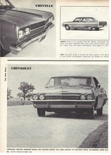 1965 CHEVROLET REVIEW - IMPALA CORVAIR CHEVELLE NOVA CORVETTE 5 PG ARTICLE picture