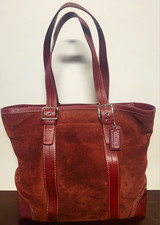 Vintage  Coach Burgundy Suede Leather picture