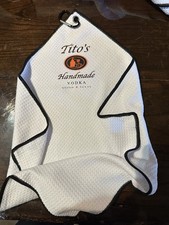Tito’s Vodka Logo  Golf Towel 16x16 Color Is white picture