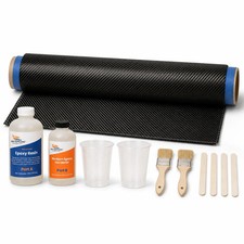 Carbon Fiber Skinning Kit 50in x 1 Yard 5.7oz 3K 2x2 Twill + Epoxy 12.5 Sq Ft picture