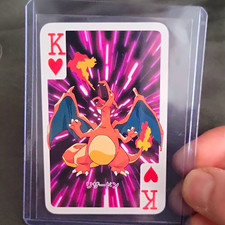 Nintendo Pokemon TCG Japanese Playing Card King of Hearts Charizard Pikachu Back picture