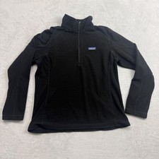 Patagonia Women's Black Quarter Zip Pullover Fleece Size L Lightweight Warm picture