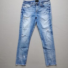 Buckle Black Fit No. 53 Ankle Skinny Jeans Blue Distressed Size 29 picture