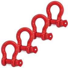 Krytonel 4 Pack Red D Ring Recovery Shackles 1/2