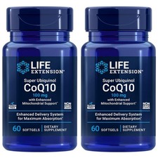 2 bottles SUPER UBIQUINOL CoQ10 HEART LIVER CELL HEALTH 100mg LIFE EXTENSION picture
