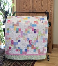 New Baby Girl Scrappy Handmade Quilt Shower Gift picture
