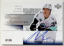 Ryker Evans 2023-24 UD Ultimate Collection Ultimate Signatures #RE-A Auto /65 RC picture