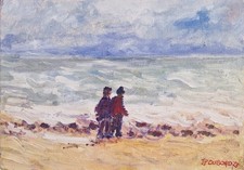 Jean-Pierre Dubord - Chaucre Beach, Oléron Island oil on canvas picture