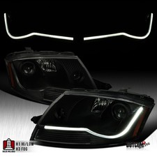 Fit 1999-2006 Audi TT Black Smoke LED Bar Projector Headlights Lamps Left+Right picture