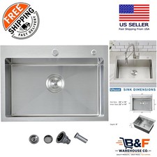Elegant 24 Inch Drop-In Kitchen Sink, 304 Stainless Steel, Brushed Nickel Finish picture