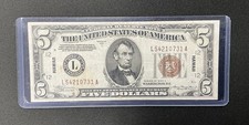 1934A $5 Hawaii Federal Reserve Note WWII Emergency Brown Seal Fr 2302 L-A ~ Z24 picture