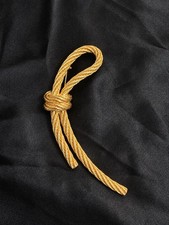Vintage Signed Christian Dior Gold-Tone Rope Knot Brooch. picture