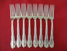 (8) Gorham (G J Kaufmann) Heavy Silverplate Dinner Forks, 1910 Oakland #11 picture