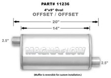 Magnaflow 11236 Muffler - 2-1/2 in Offset Inlet - 2-1/2 in Offset Outlet - 14 x picture