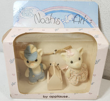 Vtg 1988 Applause Precious Moments Noah’s Ark Mitsy and Nicky Flocked Cat Figure picture