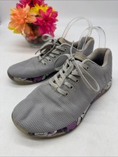 NoBull Women’s Lightweight Gray Lace-Up Sneakers with Purple Accent SNK10338A picture