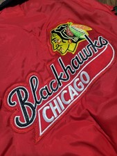 Vintage 70’s-80's Kids Chicago Blackhawks Gunzos Satin Embroidered Jacket Size S picture