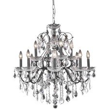 French Pendant Crystal Chandelier Dark Bronze Foyer Dining Room 12 Light Fixture picture
