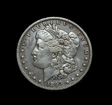 Key Date 1893-P Morgan Silver Dollar VF/XF Details Rare Coin 90% - Cleaned picture