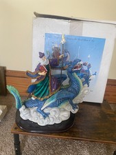 Vintage 2003 Y2K Young's Inc Wizard riding on a Dragon resin statue  picture