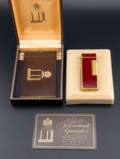 Dunhill Rollagas Lighter Gold with Red Lacquer Finish - Excellent Condition picture