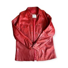 Vintage Michael Hoban North Beach Leather Red 3/4 Length Jacket Coat see pics  picture