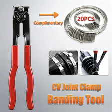 For Auto / ATV CV Joint Axle Boot Clamp Pliers Tool w/20 Crimp Bands Replace New picture
