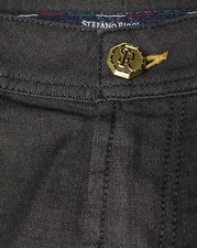 STEFANO RICCI SALE BLACK LUXURY $1,200 SLIM SPORT TROUSERS SZ: 34, 36 EU picture