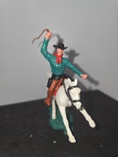 Timpo Toys Cowboy  Rare Dark Green Variant Torso Mounted Wild West  Toy Figure  picture