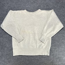 Vtg 1940s-1950s Single V Stitch Crewneck Sweatshirt Heather Oatmeal Mens Medium picture