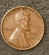 VERY Rare 1940 Lincoln Wheat Penny No Mint Mark Letter Errors One Cent Wheat  picture