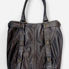a.n.a A New Approach Leather Shoulder Tote Bag Y2K Black picture