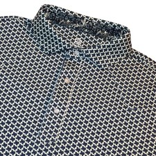 Iron Oak Mens Medium Texas Print Performance Golf Polo Shirt Gray Short Sleeve picture