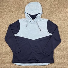 Zero Restriction Men L Tyson Hybrid Hoodie Pullover Golf Jacket Blue Logo picture