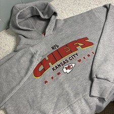 Vintage Y2K Kansas City Chiefs KC Gray Hoodie Large NFL Mahomes AFC picture