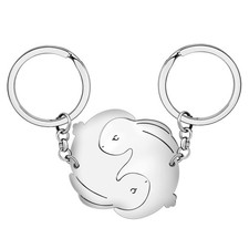 DUOWEI Cute Stainless Steel Bunny Keychain Rabbit Keyring for Women Couples P... picture