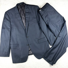 Saks Fifth Avenue Ermenegildo Zegna Suit 46R/34W Gray Plaid Slim Wool Made USA picture