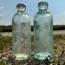 2 Different Color P. Schwartzenbart Manitowoc, Wisconsin Hutchinson Bottles RGCo picture