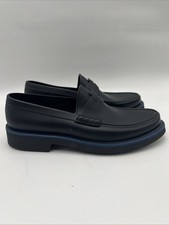 Men’s Saks Fifth Avenue black matte waterproof rubber penny loafers Size 8 picture