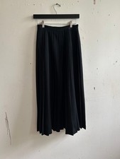 Vintage Ralph Lauren Black Knife Pleated Maxi Skirt Heavyweight Size 6 picture