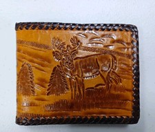 Vintage Handcrafted Deer Leather Wallet Never Used picture