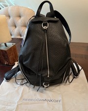 NWT Rebecca Minkoff Julian Backpack Black Pebbled Leather, Zipper Pockets & bag  picture