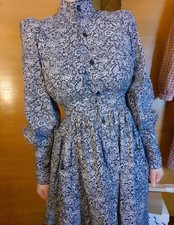 Vintage 1980s Laura Ashley Cotton Floral Midi Dress picture