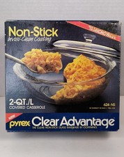 Vintage Pyrex 2 qt. non-stick covered casserole Clear Advantage NOS/Unopened  picture