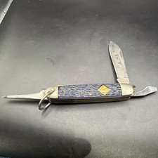 Vintage Camillus New York USA Official Cub Scouts BSA Blue 3 Blade Pocket Knife picture